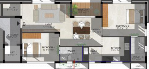 2 BHK Flat in Sreerosh Petunia in Kilpauk, Chennai - Image 860888