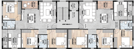 Floor Plan of Sreerosh Plumeria in Anna Nagar, Chennai - Image 285306
