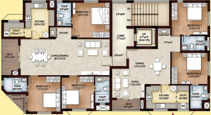 Floor Plan of Sreerosh Alicia in Kilpauk, Chennai - Image 285201