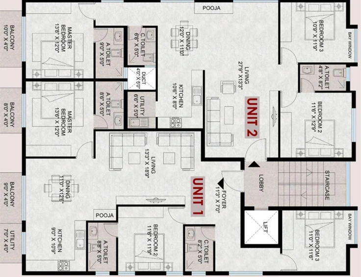 Floor Plan of Govianu Pantheon in Dollars Colony, Bangalore - Image 269574