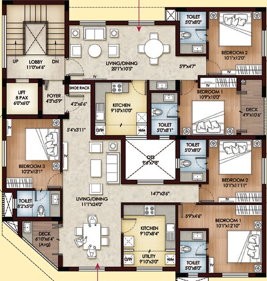 Floor Plan of Sreerosh Vatsalya in Adyar, Chennai - Image 285326