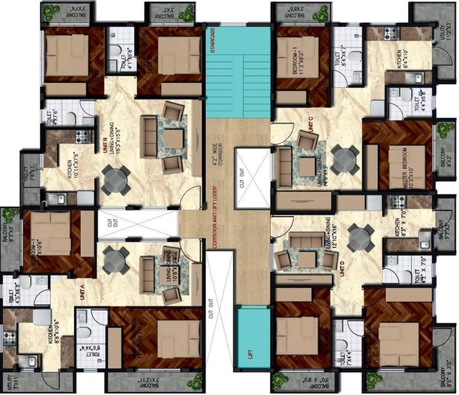 Floor Plan of Govianu Crescent in Malleshwaram, Bangalore - Image 269319
