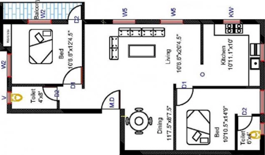 2 BHK Flat in Rohaan Majesty in Medavakkam, Chennai - Image 877748