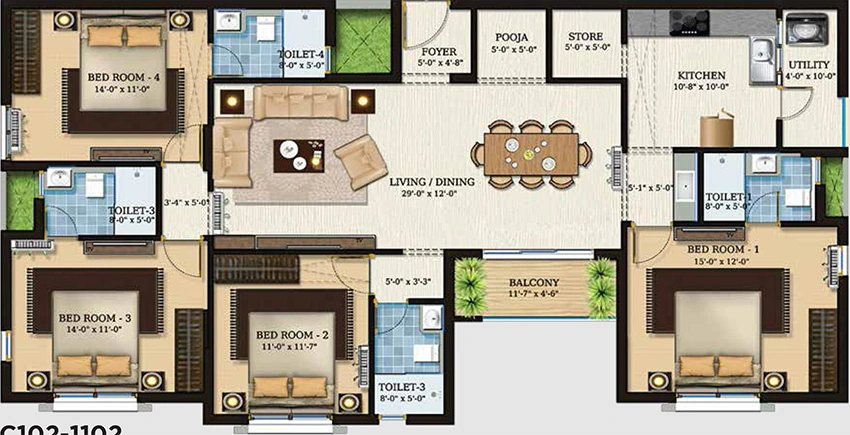 4 BHK Flat in Lifestyle Param in Perambur, Chennai - Image 878555