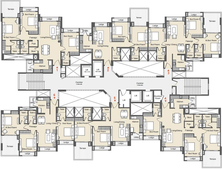 Floor Plan of Kukreja Anandam World City in Ganesh Peth, Nagpur - Image 129520