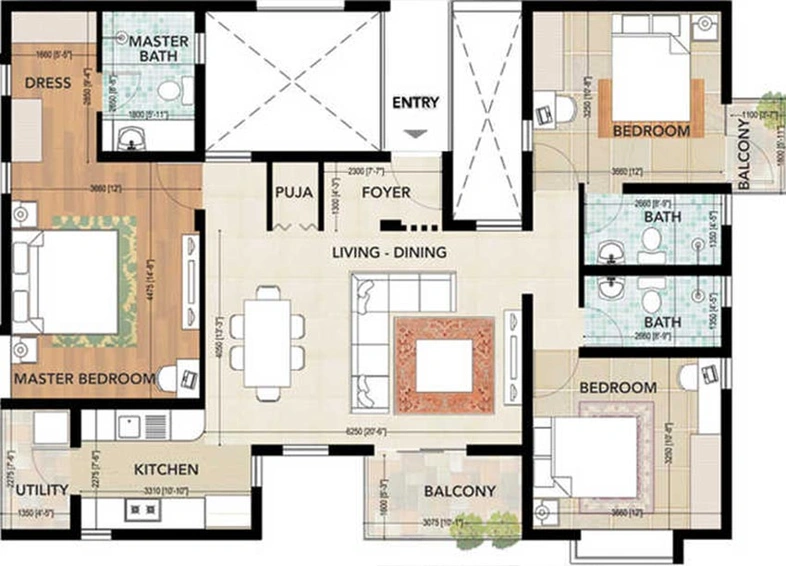 3 BHK Flat in SJR The Pavilion in Bellandur, Bangalore - Image 853548