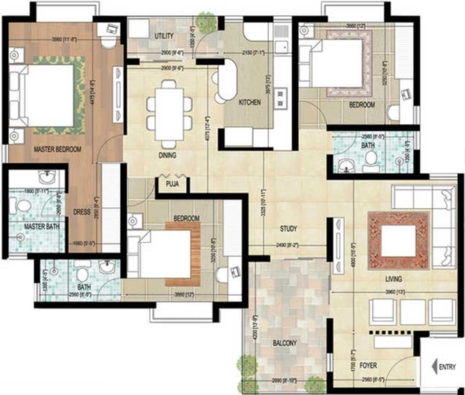 3 BHK Flat in SJR The Pavilion in Bellandur, Bangalore - Image 853549