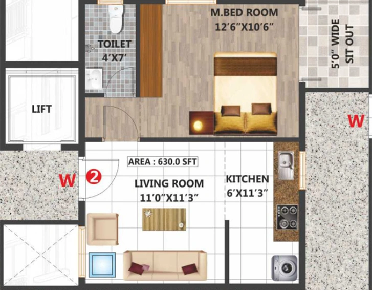 1 BHK Flat in Habulus Samruddhi in Electronic City, Bangalore - Image 840211