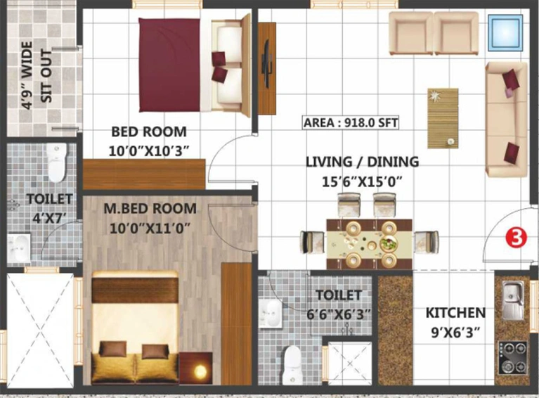 2 BHK Flat in Habulus Samruddhi in Electronic City, Bangalore - Image 840212