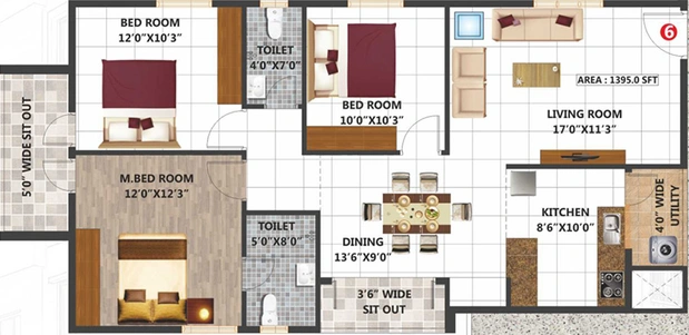 3 BHK Flat in Habulus Samruddhi in Electronic City, Bangalore - Image 840217