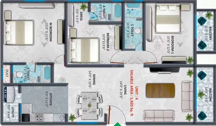 3 BHK Flat in 5 Elements YGR Grandeur in Rajarajeshwari Nagar, Bangalore - Image 839701