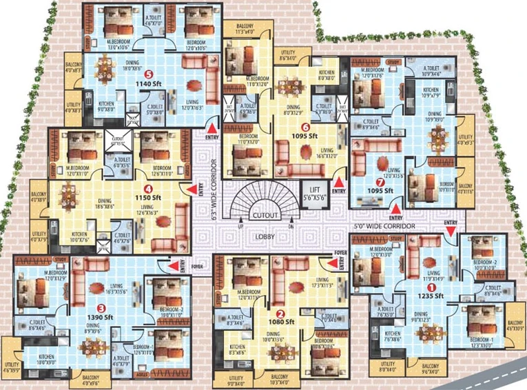 Floor Plan of 5 Elements Aditi Grandeur in Kanakapura, Bangalore - Image 266854
