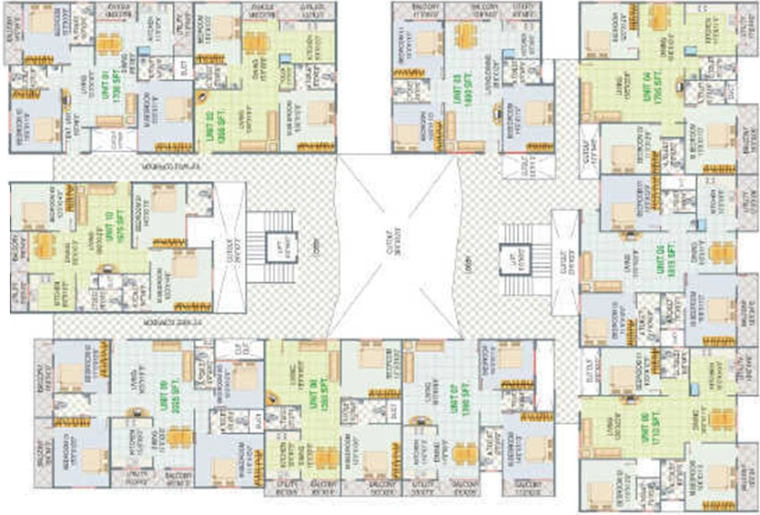 Floor Plan of GS Ajantha Vihar in Yelahanka New Town, Bangalore - Image 239806