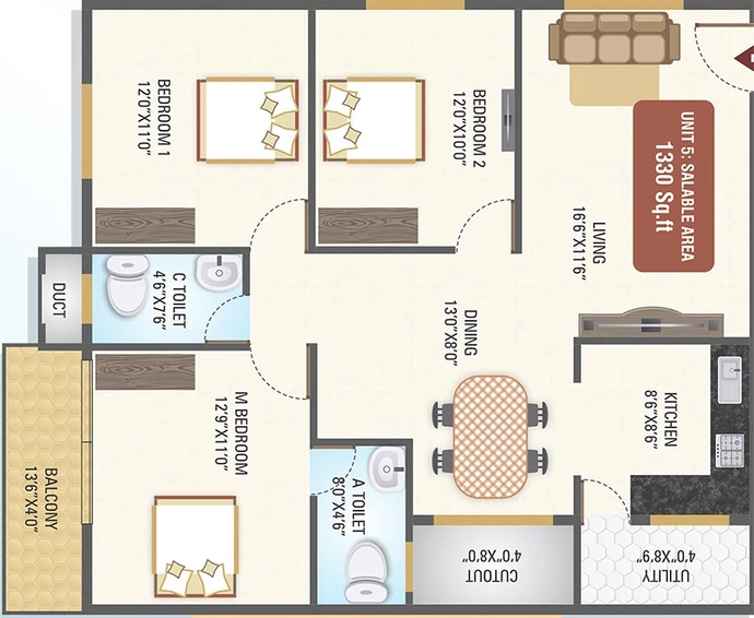 3 BHK Flat in 5 Elements Saketh Duo Marvel in Yelahanka, Bangalore - Image 851275
