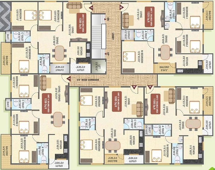 Floor Plan of 5 Elements Saketh Duo Marvel in Yelahanka, Bangalore - Image 266924