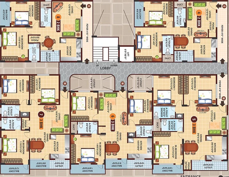 Floor Plan of 5 Elements Vasundhara Heights in Nagarbhavi, Bangalore - Image 266965