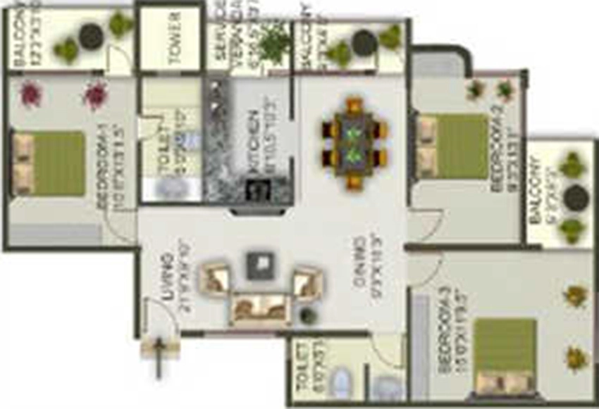 3 BHK Flat in Creations Valencia in Egattur, Chennai - Image 878526