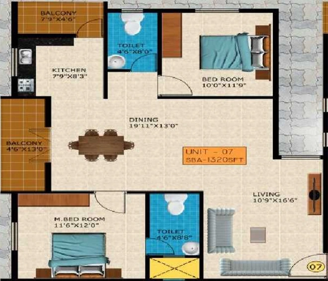 2 BHK Flat in Kumari Tusti in Thanisandra, Bangalore - Image 837700