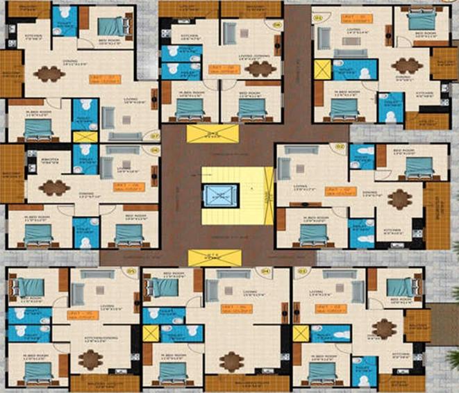 Floor Plan of Kumari Tusti in Thanisandra, Bangalore - Image 236440