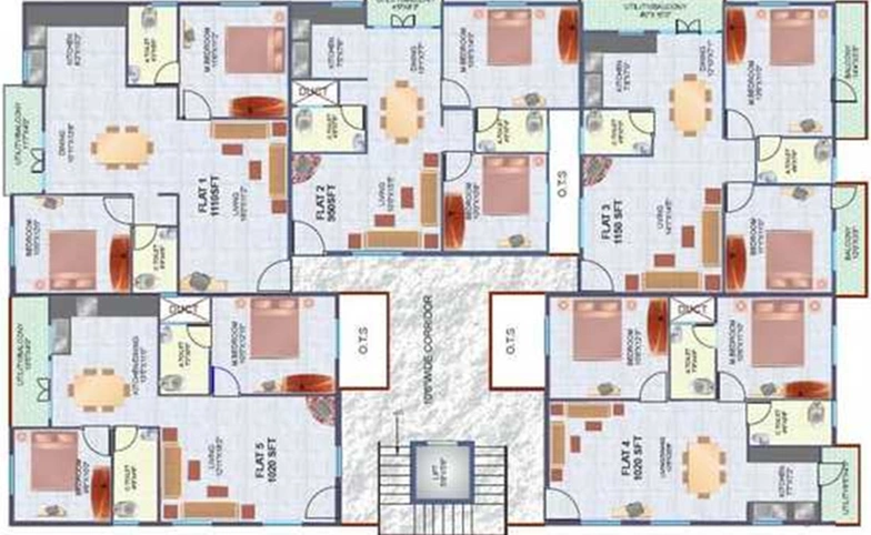 Floor Plan of Kumari Residency in Bommanahalli, Bangalore - Image 235921