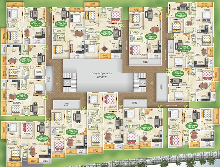 Floor Plan of 5 Elements Aditya Harmony in Kanakapura, Bangalore - Image 239830