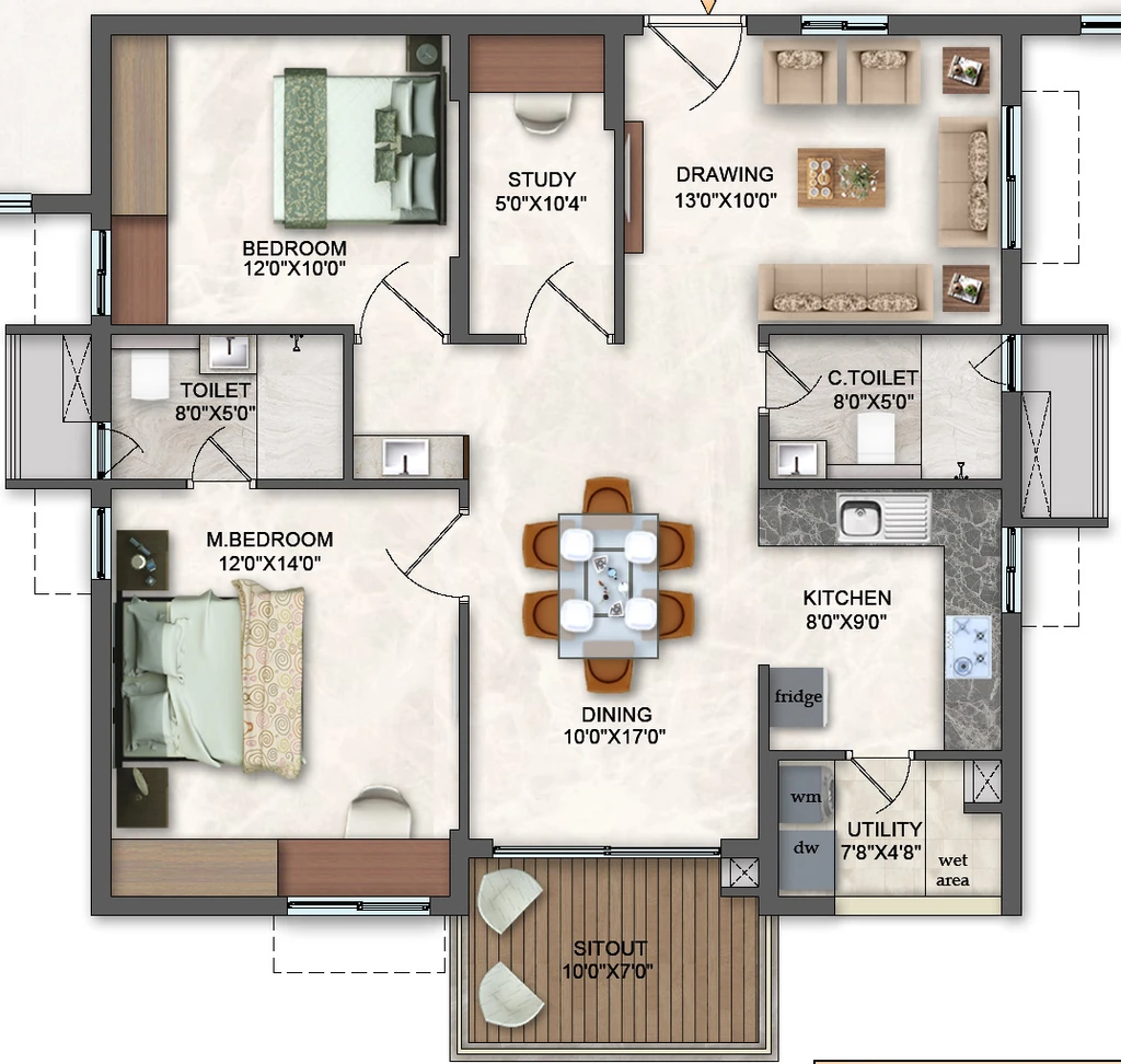2.5 BHK Flat in Pavani Starlit in Miyapur, Hyderabad - Image 911951