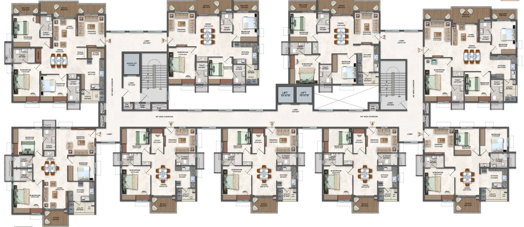 Floor Plan of Pavani Starlit in Miyapur, Hyderabad - Image 389036