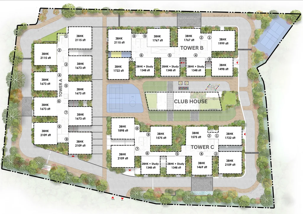 Master Plan of Pavani Starlit in Miyapur, Hyderabad - Image 389037
