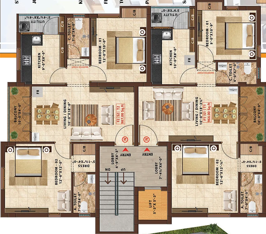 Floor Plan of VGK AAA in Tambaram, Chennai - Image 338162
