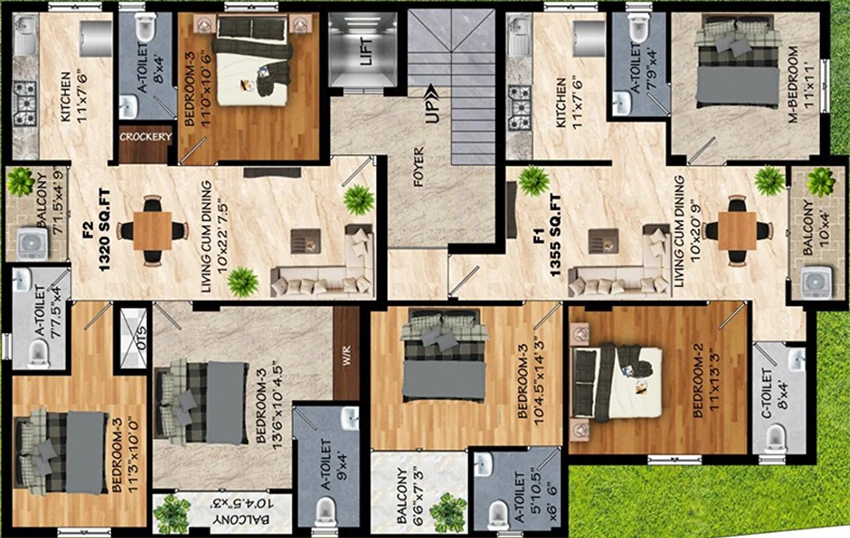Floor Plan of Vasiyam Magnum in Sithalapakkam, Chennai - Image 338131