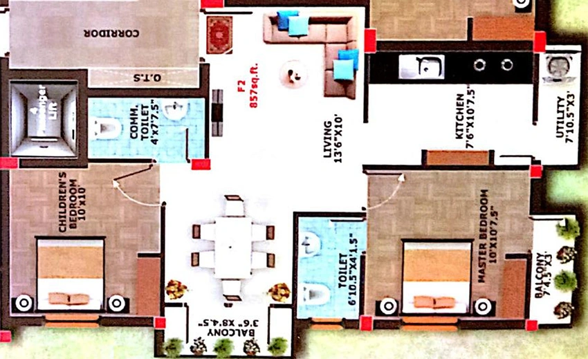 2 BHK Flat in Vasiyam Flair in Medavakkam, Chennai - Image 881750