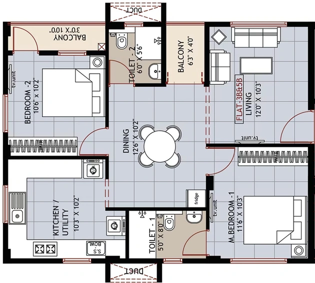 2 BHK Flat in Ramaniyam Sankaram in Rajakilpakkam, Chennai - Image 858406