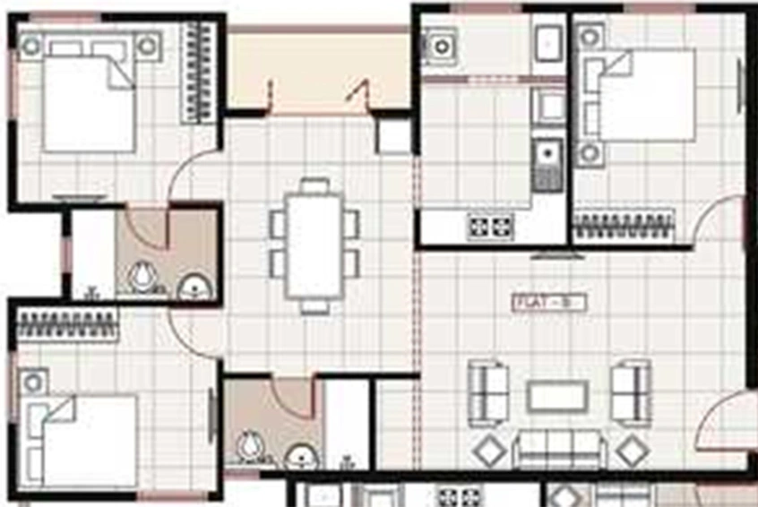 3 BHK Flat in Ramaniyam Sri Vaikuntam in Nanganallur, Chennai - Image 858419