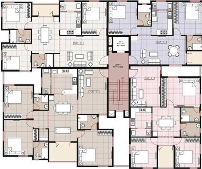 Floor Plan of Ramaniyam Sri Vaikuntam in Nanganallur, Chennai - Image 278944