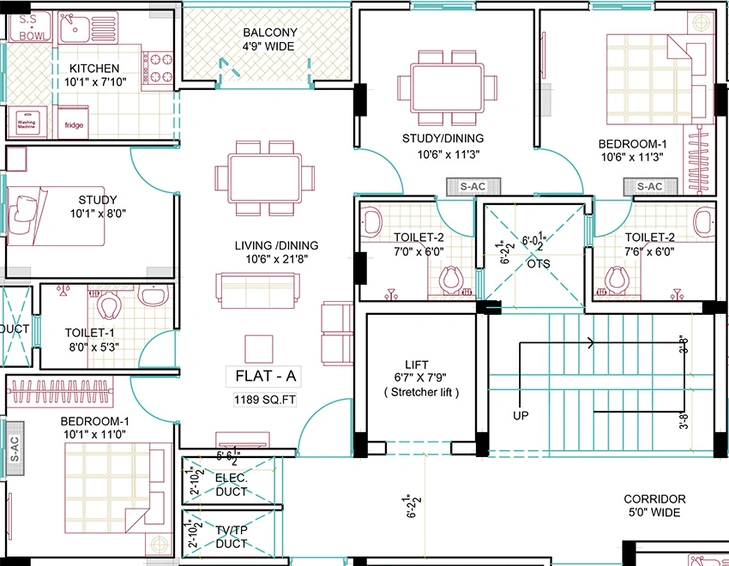 3 BHK Flat in Ramaniyam Sastha in Nungambakkam, Chennai - Image 859352