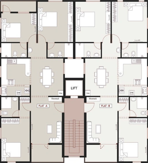 Floor Plan of Ramaniyam Shubham in Besant Nagar, Chennai - Image 279799