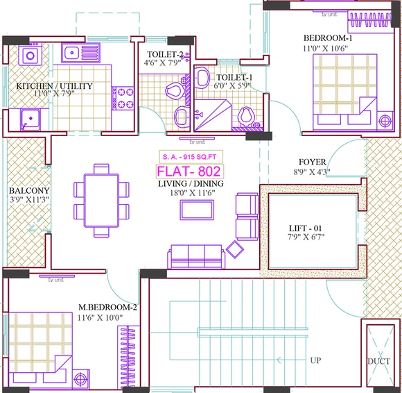2 BHK Flat in Ramaniyam Syndicate in Adyar, Chennai - Image 859368