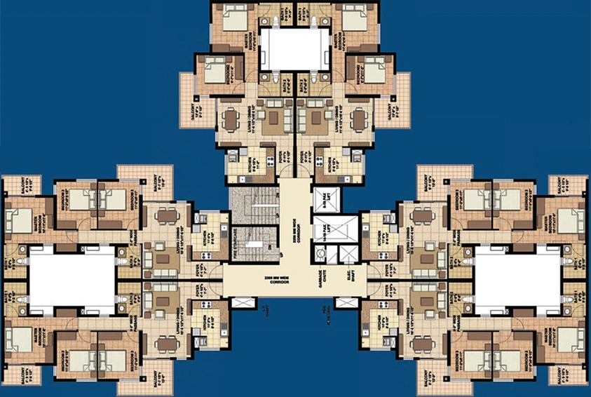 Floor Plan of Akshaya Twin D in Kelambakkam, Chennai - Image 282763