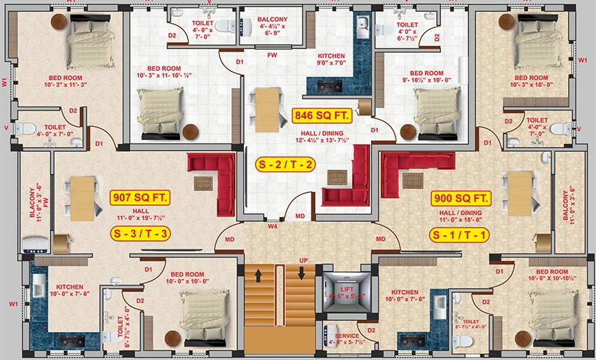 Floor Plan of Minerva Arunodaya in Medavakkam, Chennai - Image 338420