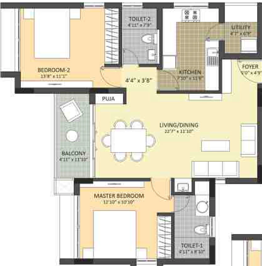 2 BHK Flat in Newry Park Towers in Anna Nagar, Chennai - Image 876862