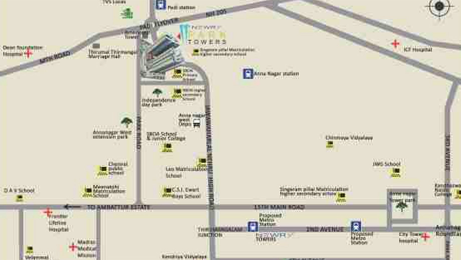 Location of Newry Park Towers in Anna Nagar, Chennai - Image 329564