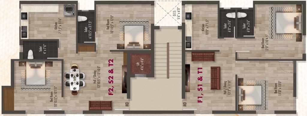Floor Plan of KVRs Sri Krishna in Ambattur, Chennai - Image 343232