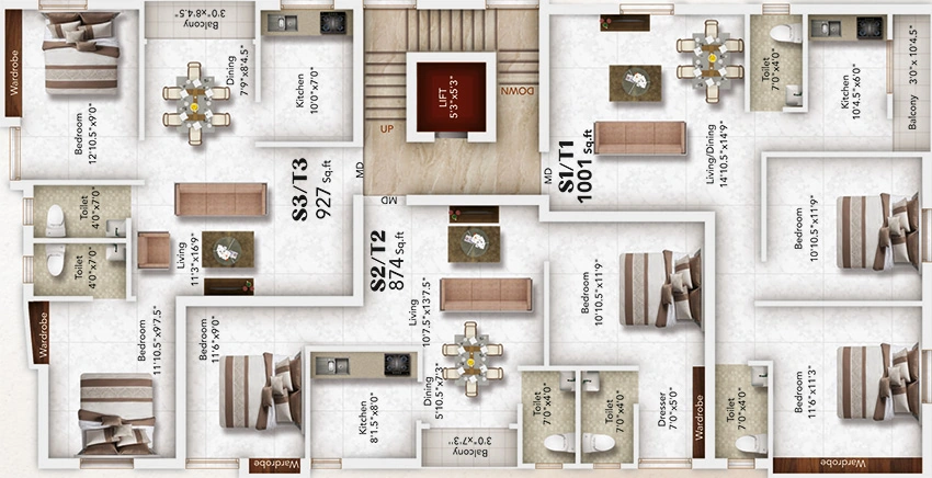 Floor Plan of KVR Sri Srinivasa in Kolathur, Chennai - Image 337165