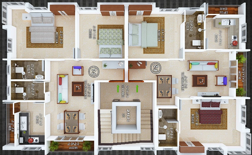 Floor Plan of Ramkamal Bliss in Thoraipakkam, Chennai - Image 330902