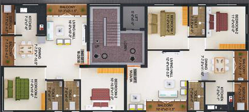 Floor Plan of Ramkamal Royale in Adambakkam, Chennai - Image 331128
