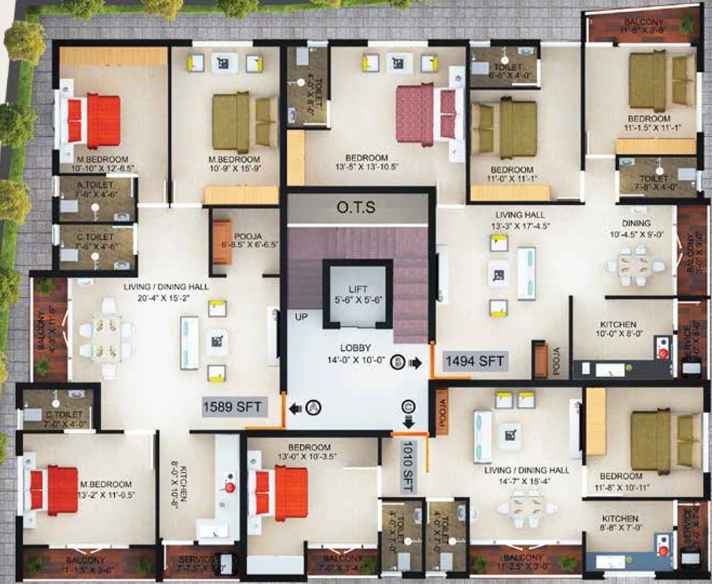 Floor Plan of RamKamal Divine in Nanganallur, Chennai - Image 331150