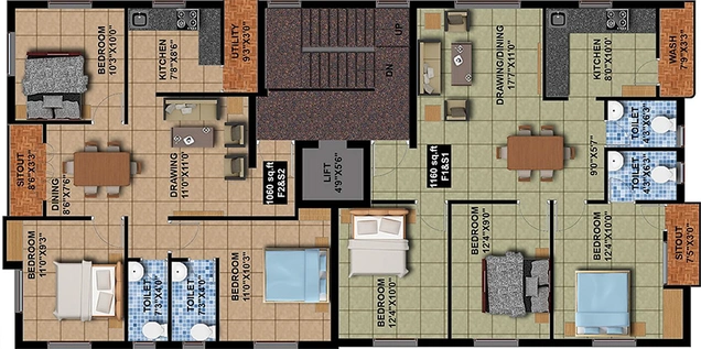 Floor Plan of Sumangali Yukan Manor in Jalladianpet, Chennai - Image 281017