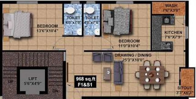 2 BHK Flat in Sumangali Sudarkodi in Nanmangalam, Chennai - Image 859956