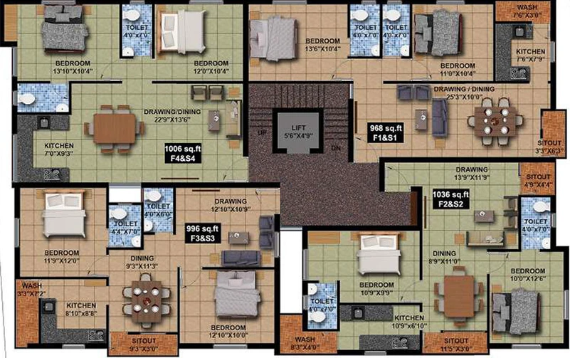 Floor Plan of Sumangali Sudarkodi in Nanmangalam, Chennai - Image 280991