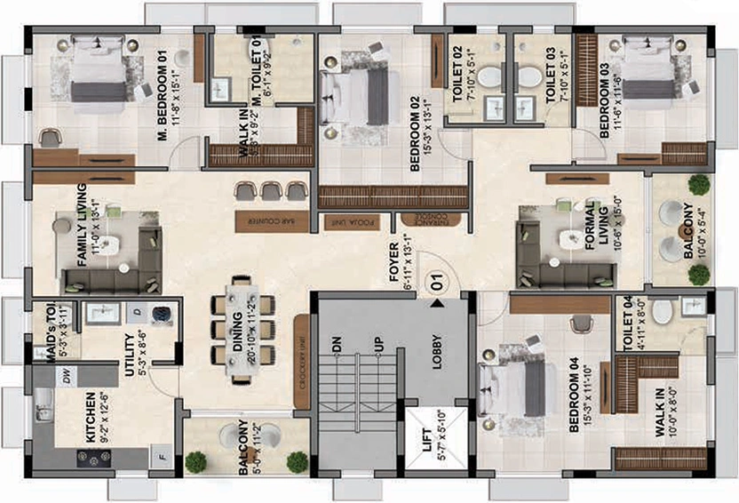 4 BHK Flat in KG 5D in Chetpet, Chennai - Image 848514